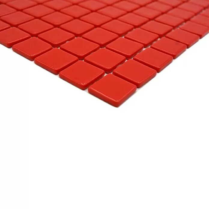 Mosaikfliese Quadrat Eco Lisos VP25808PUR - 31,6 x 31,6 cm, Rot, Glänzend - Detailaufnahme