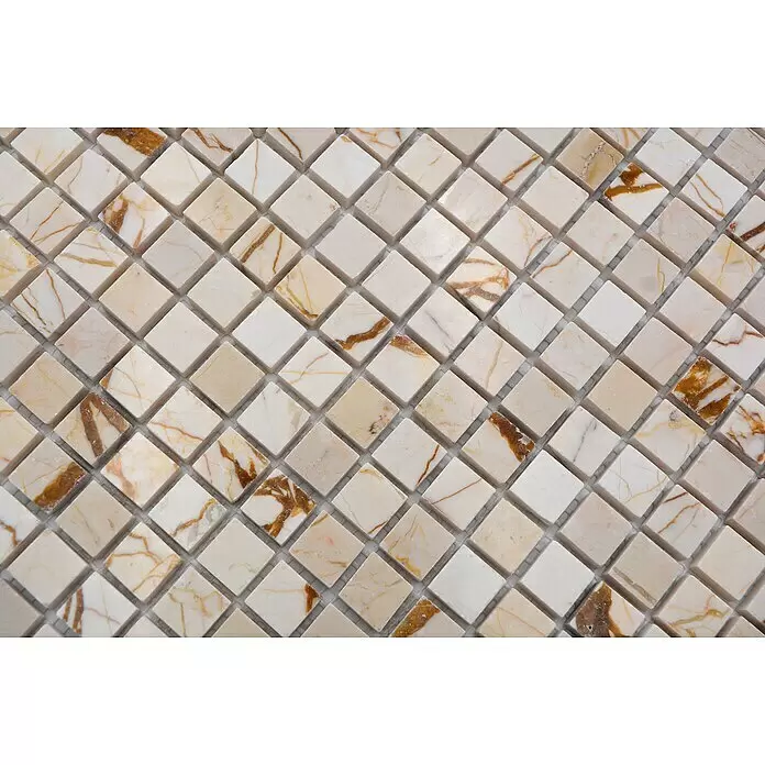 Mosaikfliese Quadrat MOS 15/2807 - 32,2 x 30,5 cm, Golden Cream, Matt - Detailaufnahme