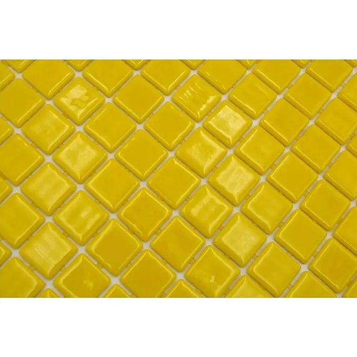 Mosaikfliese Quadrat Eco Lisos VP25801PUR - 31,6 x 31,6 cm, Gelb, Glänzend - Gelbe Keramikfliesen im Quadratmuster, ideal für Küche oder Bad, bringen Sonnenschein und Wärme in jeden Raum.