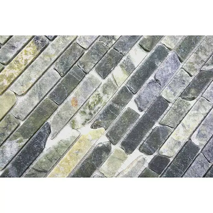 Mosaikfliese Uni MOS BRICK 407 - 32,2 x 30,5 cm, Grün, Matt - Detailaufnahme