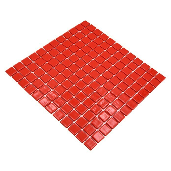 Mosaikfliese Quadrat Eco Lisos VP25808PUR31,6 x 31,6 cm, Rot, Glänzend Diagonal View