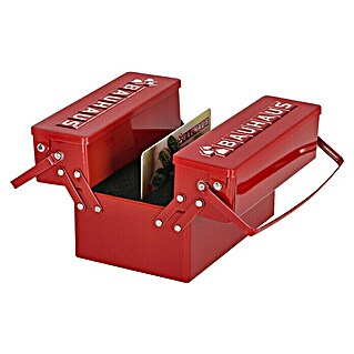 BAUHAUS Werkzeugkasten Box für Gutscheinkarten (Länge: 12 cm, Passend für: Gutscheinkarten und Geldgeschenke, Anzahl Fächer: 3)