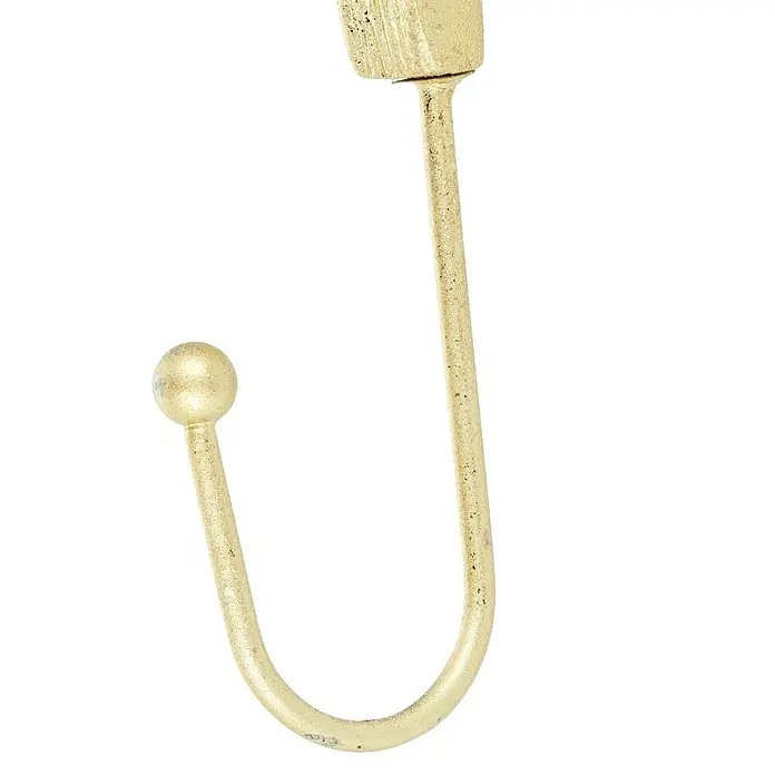 Garderobenhaken Set Ginko/Ahorn - L x B x H: 20 x 3,5 x 25 cm, Gold - Nahaufnahme eines goldenen Hakens, ideal für die stilvolle Aufbewahrung von Accessoires und kleinen Gegenständen im Haus.