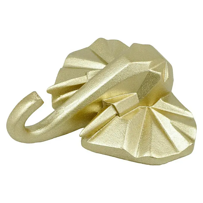Garderobenhaken Elefant - L x B x H: 10,6 x 4 x 10,8 cm, Gold - Goldene Elefantenkopffigur. Eine schicke und moderne Dekoration, die jedem Raum einen Hauch von Eleganz verleiht.
