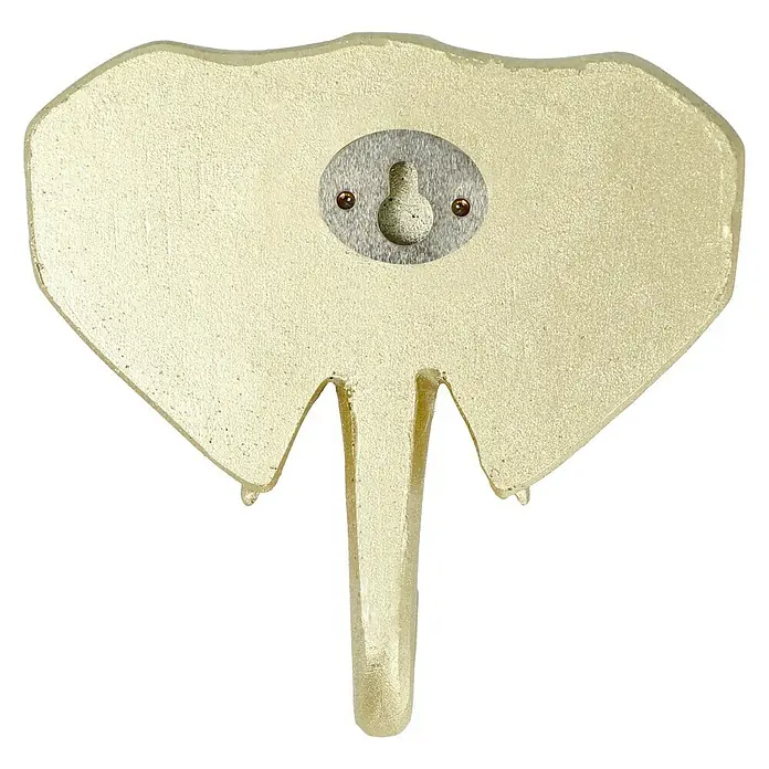 Garderobenhaken Elefant - L x B x H: 10,6 x 4 x 10,8 cm, Gold - Goldener Elefanten-Wandhaken für die stilvolle Aufbewahrung von Accessoires. Perfekt für Kinderzimmer oder als verspieltes Dekoelement im Flur.