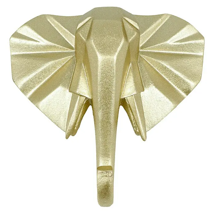 Garderobenhaken Elefant - L x B x H: 10,6 x 4 x 10,8 cm, Gold - Goldener Elefantenkopf als Wandhaken. Das dekorative Wohnaccessoire ist eine stilvolle und praktische Ergänzung für jeden Raum.