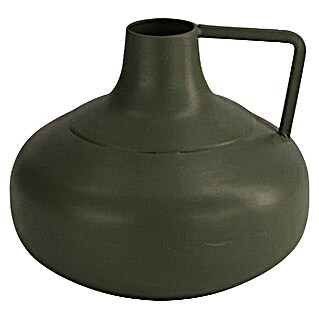 Vase (Ø x H: 13 x 10,5 cm, Metall, Grün)