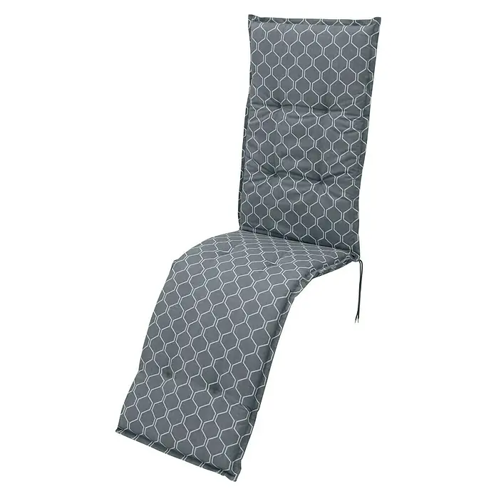 Sunfun Basic-Line Sitzauflage Relax - Petrol, L x B x H: 174 x 50 x 6 cm, Materialzusammensetzung Bezug: Baumwoll-Polyester-Mischgewebe - Komfortabler Gartenstuhl-Auflage mit modernem grauen Muster für entspannte Stunden im Freien. Die gepolsterte Auflage bietet hohen Sitzkomfort.