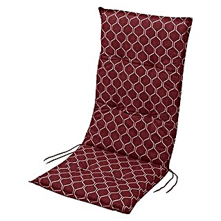 Sunfun Basic-Line Sitzauflage (Weinrot, Hochlehner, L x B x H: 117 x 49 x 6 cm, Materialzusammensetzung Bezug: Baumwoll-Polyester-Mischgewebe)