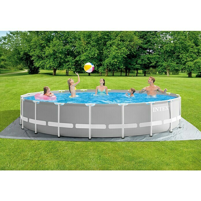 Intex Frame-Pool-Set Prism RondoØ x H: 549 x 122 cm, 24.311 l, grau Use Shot