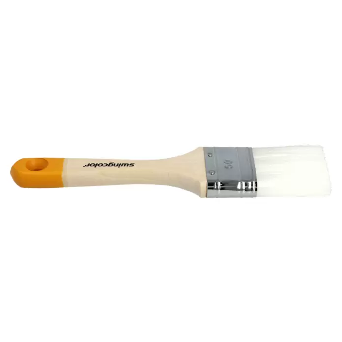 swingcolor Komfort Flachpinsel Lack - Breite Borsten: 50 mm, All-in-one-Borsten, Naturholz