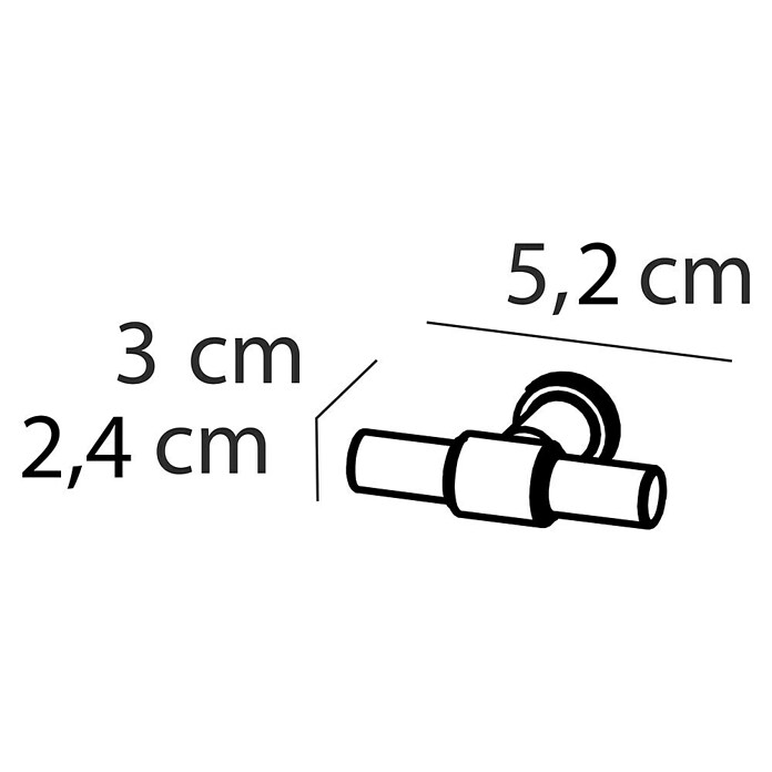 Tiger S-Line Meubelgreep (l x b x h: 30 x 52 x 24 mm, Metaal, Mat) | BAUHAUS