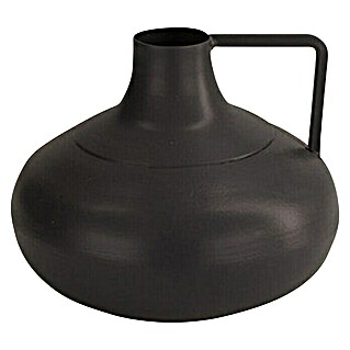 Vase (Ø x H: 13 x 10,5 cm, Metall, Grau)