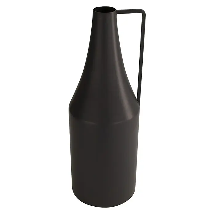 Vase - Ø x H: 10 x 29 cm, Metall, Grau - Dunkler Krug mit Griff, ideal zum Servieren von Getränken oder als dekoratives Element für Ihr Zuhause. Stilvolles Design und praktische Funktionalität.