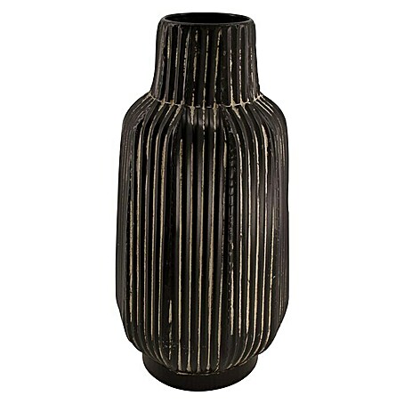 Vase (Ø x H: 19,5 x 39,5 cm, Metall, Schwarz)