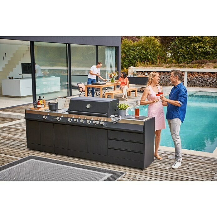 Kingstone Grillküchen-Modul The Quad BigSchwarz, L x B x H: 55,3 x 73 x 91,3 cm Mood Shot