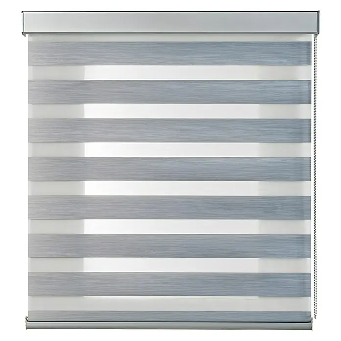 Estor noche y día Platinum Square - An x Al: 180 x 250 cm, Plateado - Elegantes persianas enrollables con franjas alternas transparentes y opacas para una decoración de ventanas elegante y una incidencia de luz óptima en la habitación.