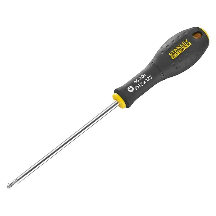 Stanley FatMax Schraubendreher - Klingenlänge: 125 mm, PH 2 - Stanley FatMax Schraubendreher mit Kreuzschlitz, ideal für präzise Arbeiten. Der ergonomische Griff sorgt für Komfort und optimale Kraftübertragung.