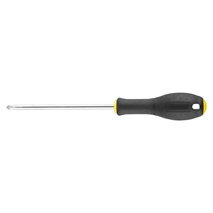 Stanley FatMax Schraubendreher - Klingenlänge: 125 mm, PH 2 - Kreuzschlitzschraubendreher mit schwarzem Griff und gelben Akzenten, ideal für präzise Schraubarbeiten.