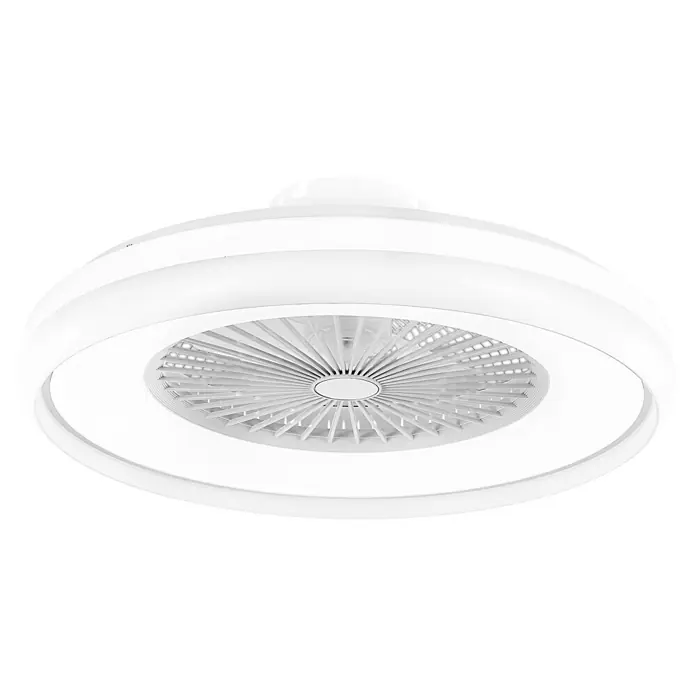 Arte confort Ventilador de techo Nairobi - Blanco, 59 cm, 16,5 W, Blanco neutro - Una lámpara de techo redonda moderna con ventilador integrado en blanco, perfecta para una solución de iluminación elegante y funcional.