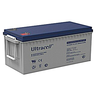 Batería de gel solar Ultracell (200 Ah, L x An x Al: 24 x 52,2 x 22,4 cm)