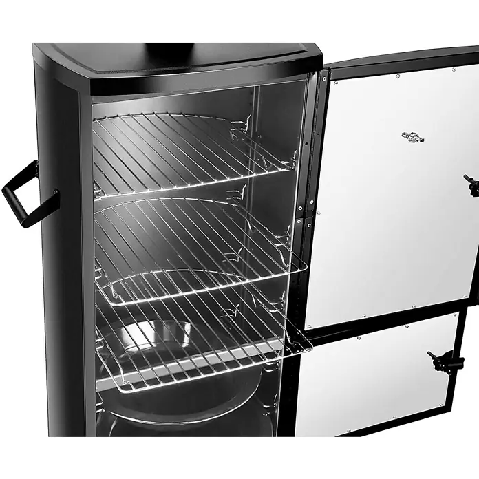 El Fuego Smoker L - Grillfläche (B x T): 32 x 31 cm, 3,5 kW - Hier ist ein vertikaler Räucherofen mit mehreren Rosten und einer doppelten Tür für einfaches Räuchern von Speisen.
