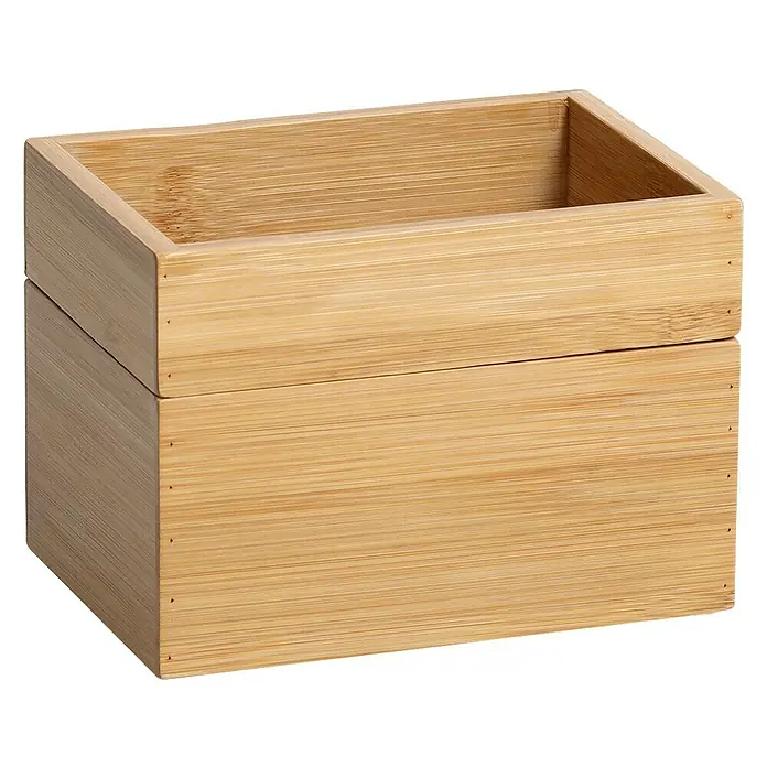 Zeller Present Holzkisten-Set - 17 x 12 cm, Bambus - Rechteckige Aufbewahrungsbox aus Bambus mit geraden Linien und natürlicher Holzstruktur, ideal für stilvolle Organisation.