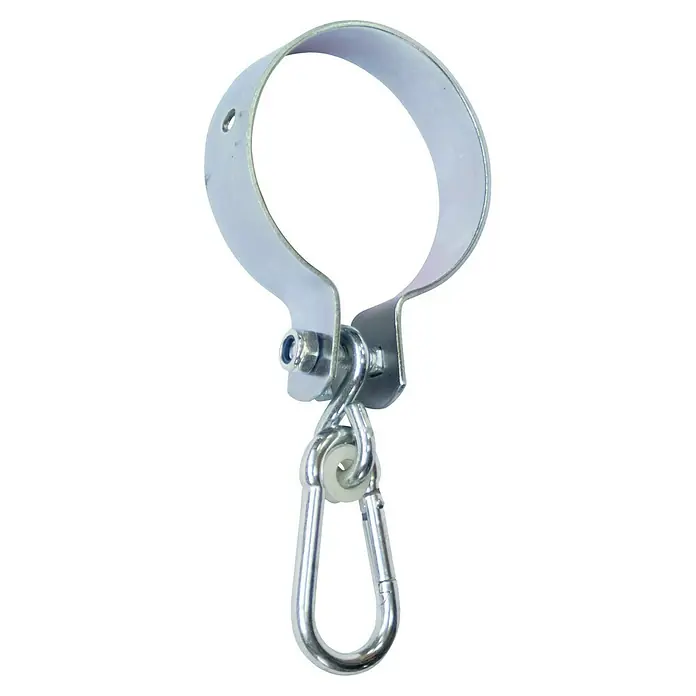 Manschettenhaken - Passend für: Schaukelbalken Ø 10 cm - Metallbügel mit Karabinerhaken für sichere Befestigung von Schaukeln, Hängematten oder anderen hängenden Gegenständen. Robuste Konstruktion.