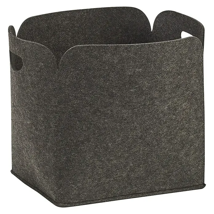 Zeller Present Filzkorb - L x B x H: 36 x 28 x 36 cm, Anthrazit - Ein quadratischer, dunkelgrauer Filzkorb mit abgerundeten Ecken und Griffen. Ideal zur Aufbewahrung im Haushalt.