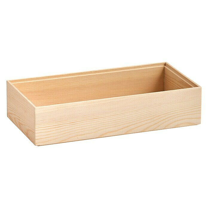 Zeller AufbewahrungsboxL x B x H: 30 x 15 x 7 cm, Holz, Braun Diagonal View