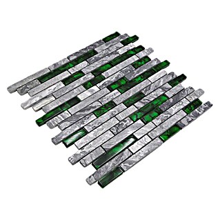 Mozaik pločica Verbund Crystal Mix XCM MV608 (29 x 30 cm, Sivo/Zelena)