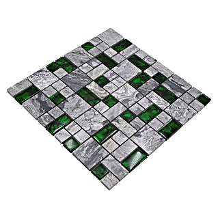Mozaik pločica Kombi Crystal XCM MC509 (30 x 30 cm, Sivo/Zelena)