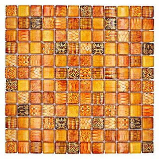 Mosaikfliese Quadrat Crystal Wildlife XCM WL44c (29,8 x 29,8 cm, Orange, Glänzend)