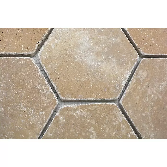 Mosaikfliese Hexagon XNT HX144 - 19,9 x 26,2 cm, Rotbraun, Matt - Detailaufnahme