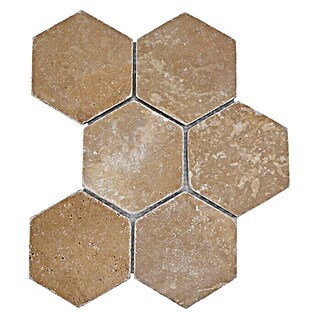 Mosaikfliese Hexagon XNT HX144 (19,9 x 26,2 cm, Rotbraun, Matt)