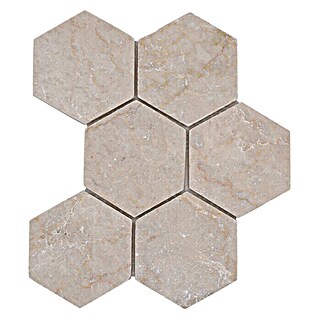 Mosaikfliese Hexagon Botticino Antique Marble XNT HX141 (19,9 x 26,2 cm, Beige, Matt)