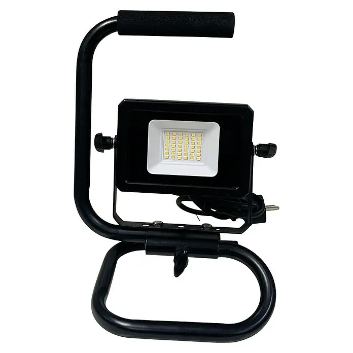 Profi Depot LED-Strahler - 10 W, 1.600 lm, 4.000 K, L x B x H: 17,3 x 16,7 x 27,8 cm, IP65 - Schwarzer LED-Baustrahler mit Griff und stabilem Rahmen. Ideal für Baustellen und den Heimwerkerbereich.