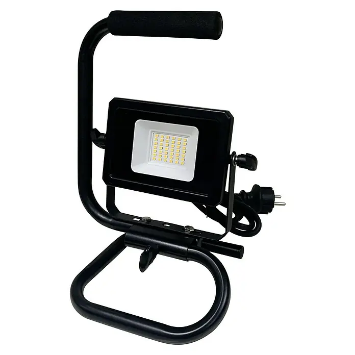 Profi Depot LED-Strahler - 10 W, 1.600 lm, 4.000 K, L x B x H: 17,3 x 16,7 x 27,8 cm, IP65 - Tragbarer LED-Baustrahler mit schwarzem Metallrahmen und Griff für flexible Ausleuchtung.