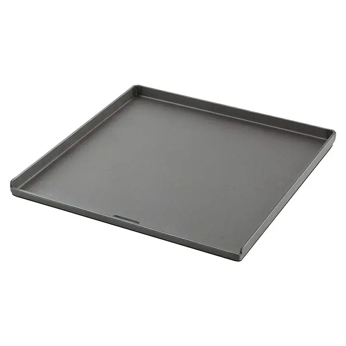 Weber Crafted Plancha para barbacoa - L x An: 41,3 x 40,1 cm, hierro fundido - Una plancha de asar gris, ideal para cocinar los alimentos de manera uniforme en la parrilla. La placa tiene un borde elevado para evitar que los alimentos se caigan.