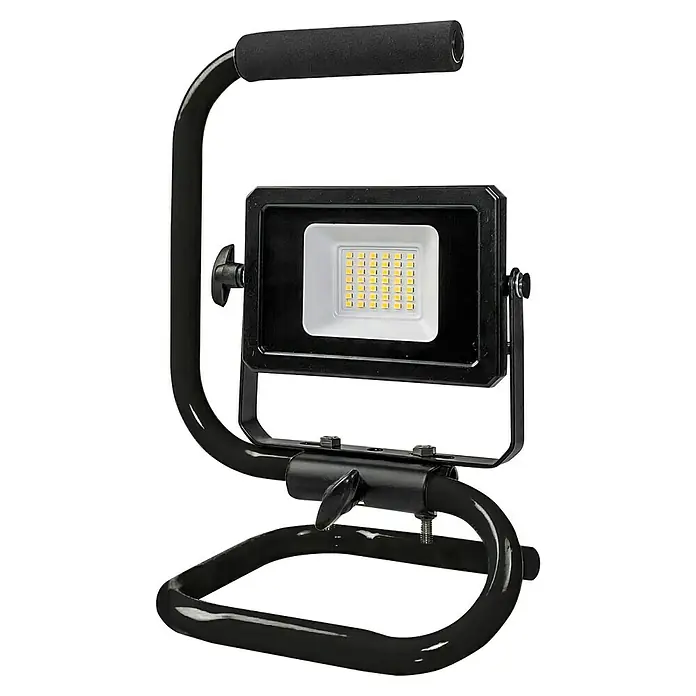 Profi Depot LED-Strahler - 10 W, 1.600 lm, 4.000 K, L x B x H: 17,3 x 16,7 x 27,8 cm, IP65 - Robustes, schwarzes LED-Arbeitslicht mit Tragegriff und stabilem Standfuß. Ideal für Baustellen und Werkstätten.