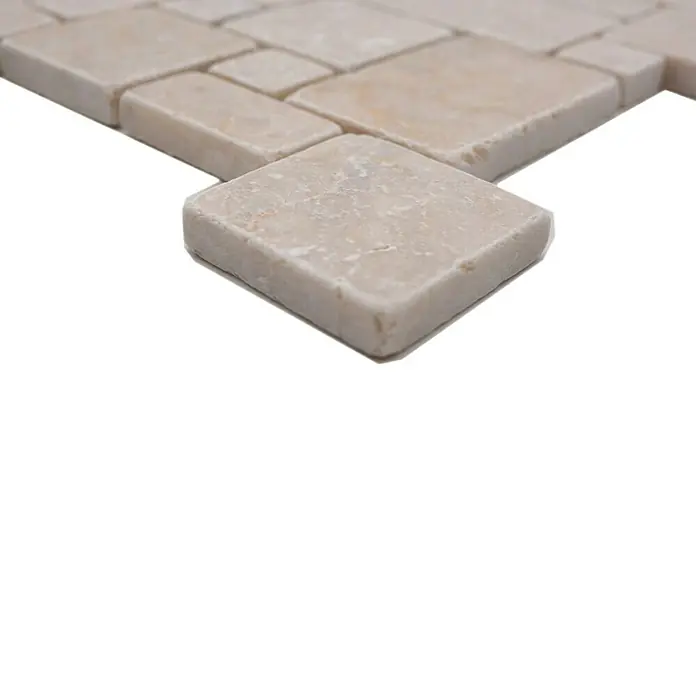 Mosaikfliese Mini Pattern XNT FP41 - 30,5 x 30,5 cm, Elfenbein, Matt - Beige Natursteinfliesen in verschiedenen Größen, ideal für die Gestaltung von Böden und Wänden mit natürlichem Charme.
