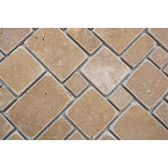 Mosaikfliese Mini Pattern XNT FP44 - 30,5 x 30,5 cm, Beige/Braun, Matt - Detailaufnahme
