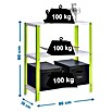 Simonrack Simonhome Metallregal (L x B x H: 30 x 80 x 90 cm, Traglast: 100 kg/Boden, Anzahl Böden: 3 Stk., Grün)