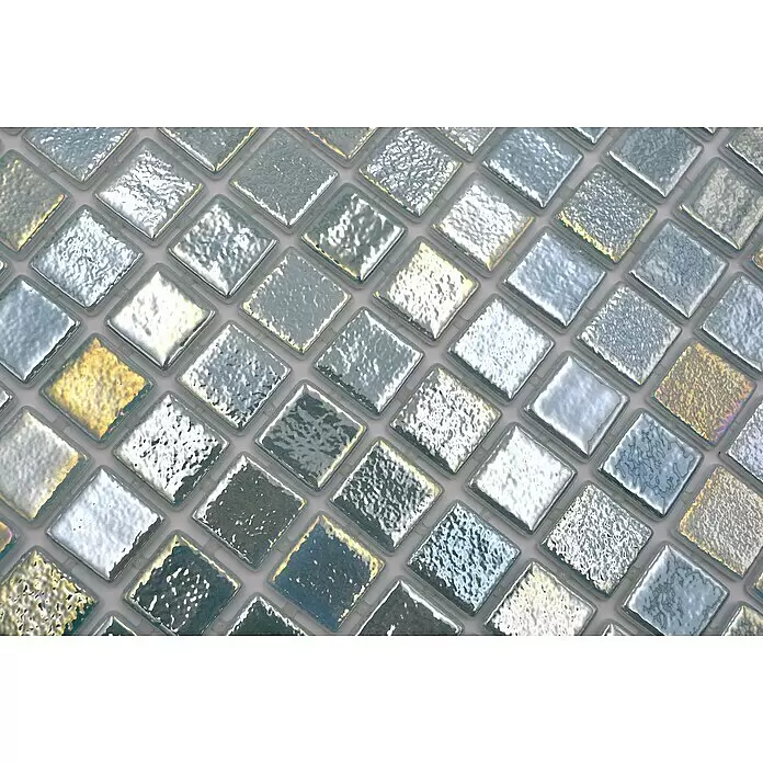 Mosaikfliese Quadrat Eco Shell Crystal VP55253PUR - 31,6 x 31,6 cm, Grün, Glänzend - Detailaufnahme