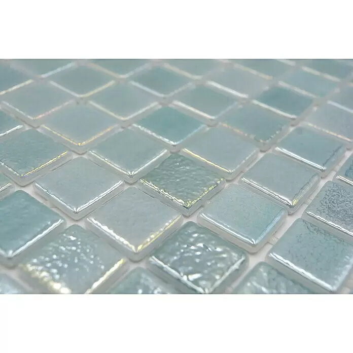 Mosaikfliese Quadrat Eco Shell Crystal VP55253PUR - 31,6 x 31,6 cm, Grün, Glänzend - Detailaufnahme