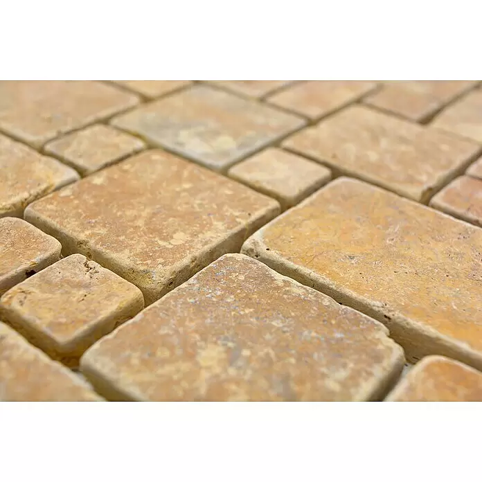 Mosaikfliese Mini Pattern XNT FP51 - 30,5 x 30,5 cm, Gold, Matt - Detailaufnahme
