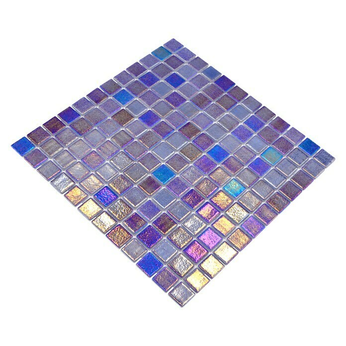 Mosaikfliese Quadrat Eco Shell Saphire VP55255PUR31,6 x 31,6 cm, Duneklblau, Glänzend Diagonal View