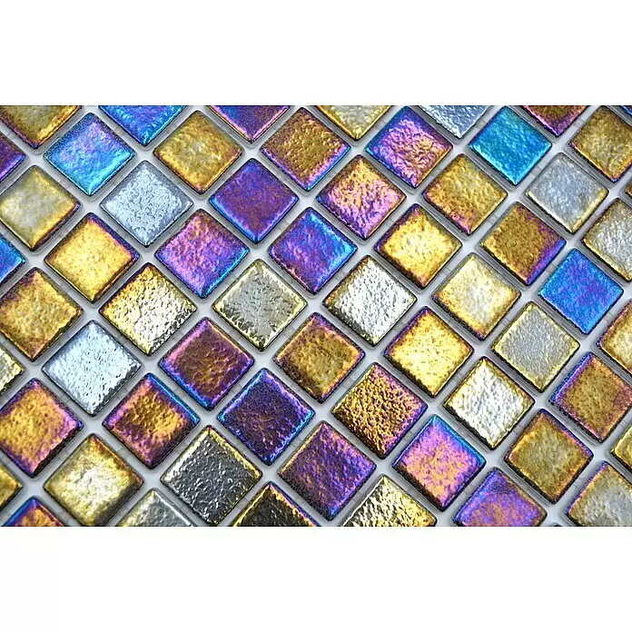 Mosaikfliese Quadrat Eco Shell Deep VP55256PUR - 31,6 x 31,6 cm, Mehrfarbig, Glänzend - Detailaufnahme