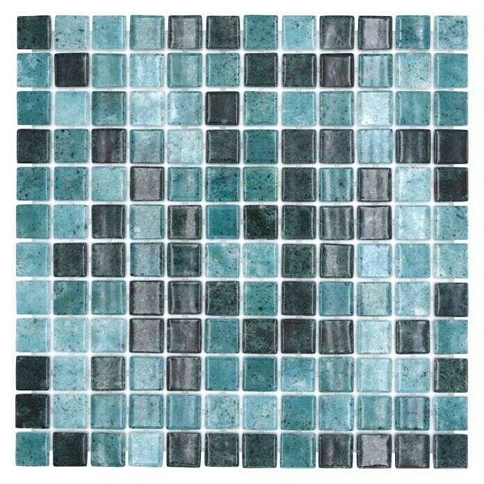 Mosaikfliese Quadrat Eco Bali VP56258PUR31,6 x 31,6 cm, Mix Grün, Glänzend Top View