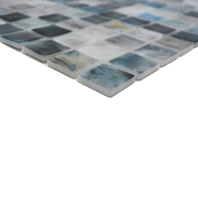 Mosaikfliese Quadrat Eco Air Force VP56256PUR31,6 x 31,6 cm, Mix Grau, Glänzend Detail Shot